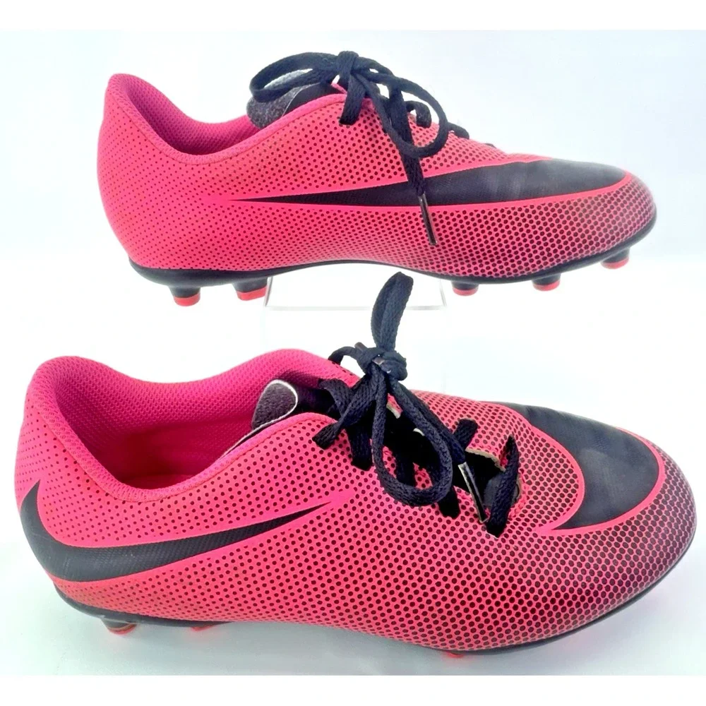 Nike Bravata Soccer Cleats Girls Youth Kids Size 3.5 Y Pink Black 844442-600